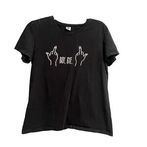 Boy Bye Black Graphic T-Shirt Size Large